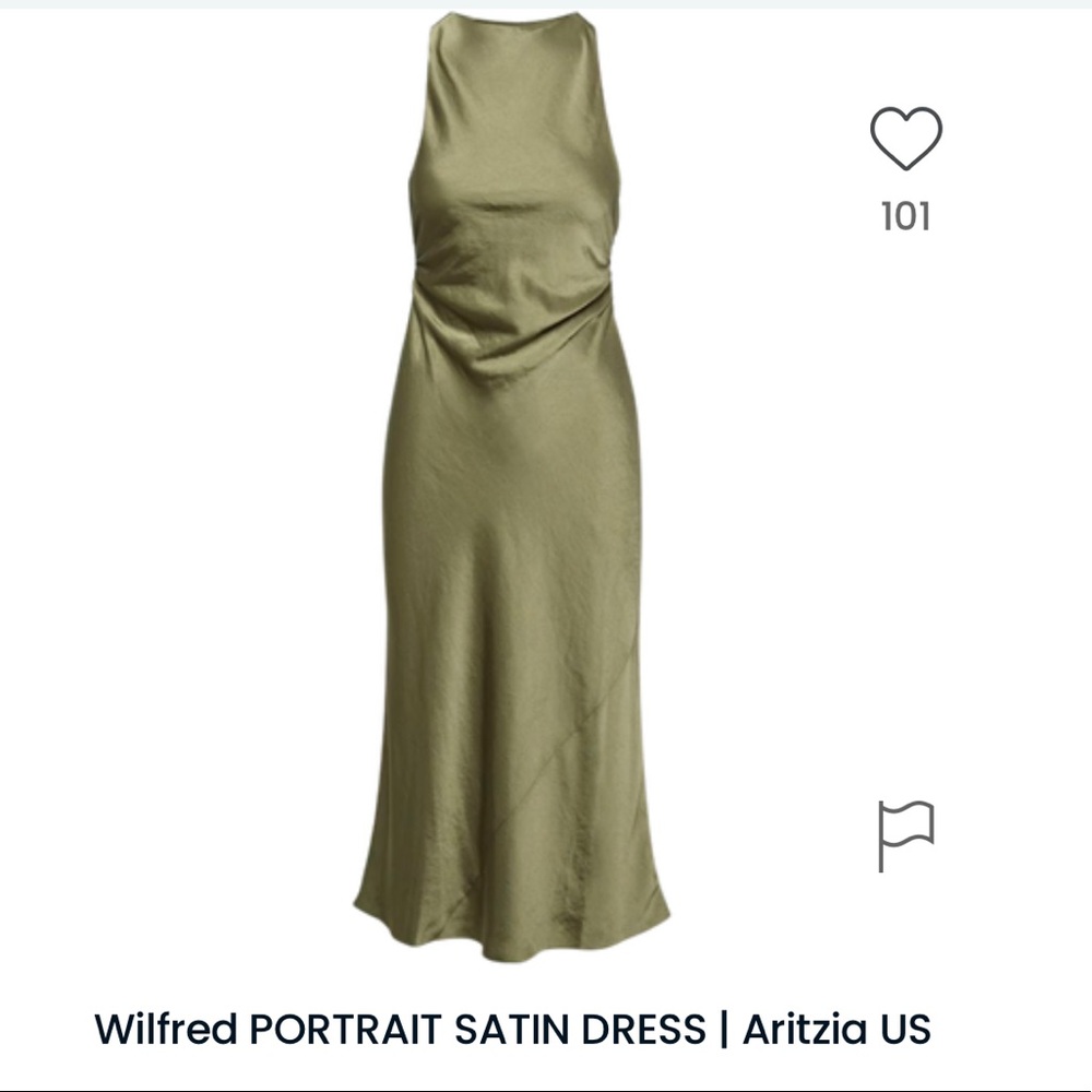 NWOT - Aritzia Wilfred Portrait Satin Dress